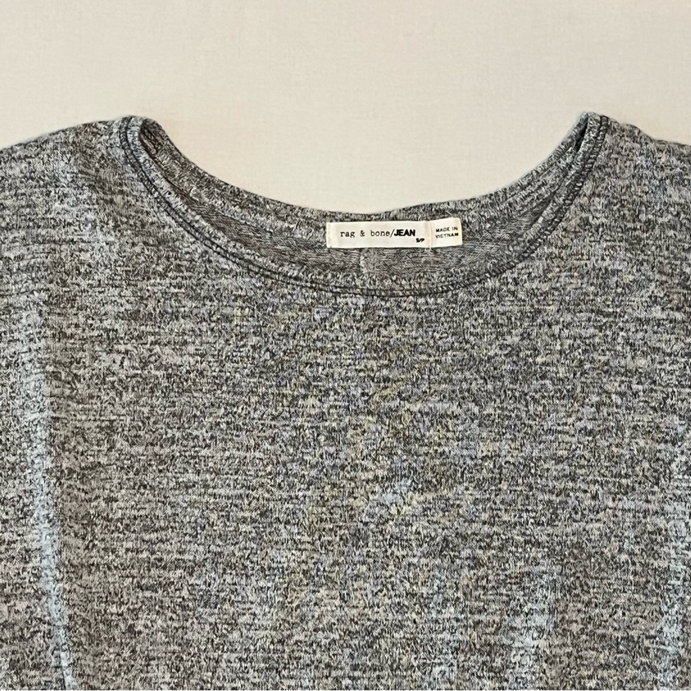 Rag & Bone Jean Women's Grey Ribbed Knitted Long Sleeve Pullover Top Size S/P - Picture 5 of 8